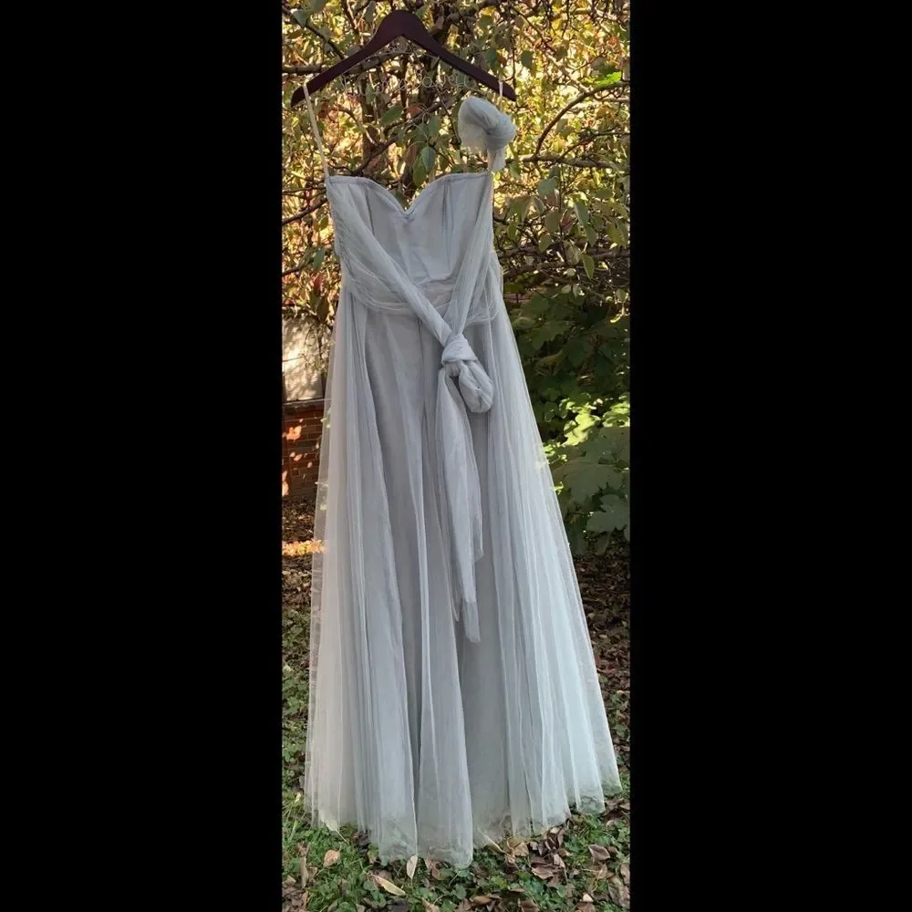 Jenny Yoo Julia Morning Mist Tulle Dress 1853 - Picture 5 of 9